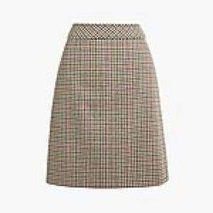 J. Crew Factory houndstooth wool-blend a-line skirt